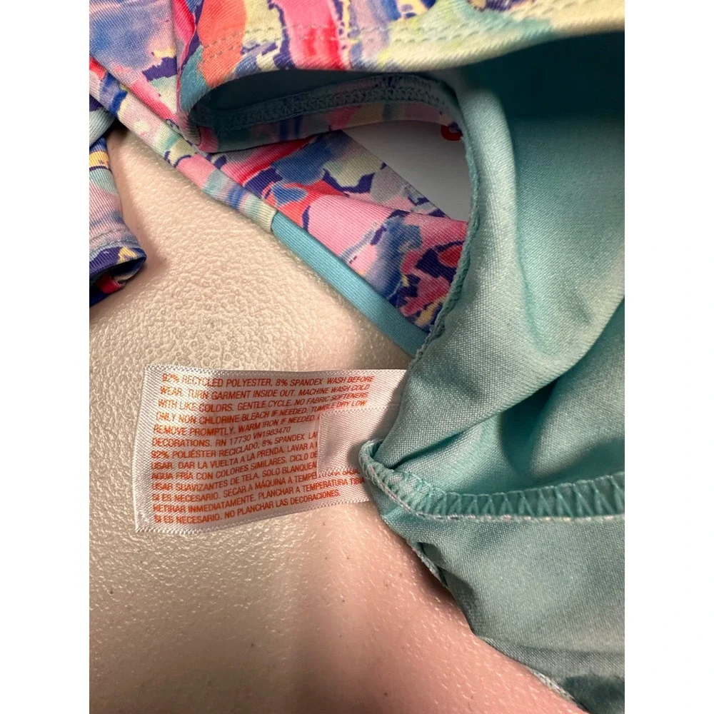 Cat & Jack Girls Abstract Print Rhinestone Biketard XL 14 Multicolor Wicking